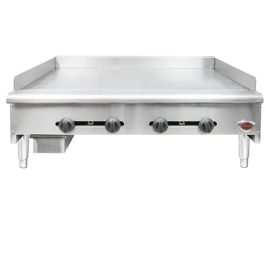 Wells HDG-4830G 48" Countertop Manual Gas Griddle, 3/4" Steel Plate, 120.000 BTU
