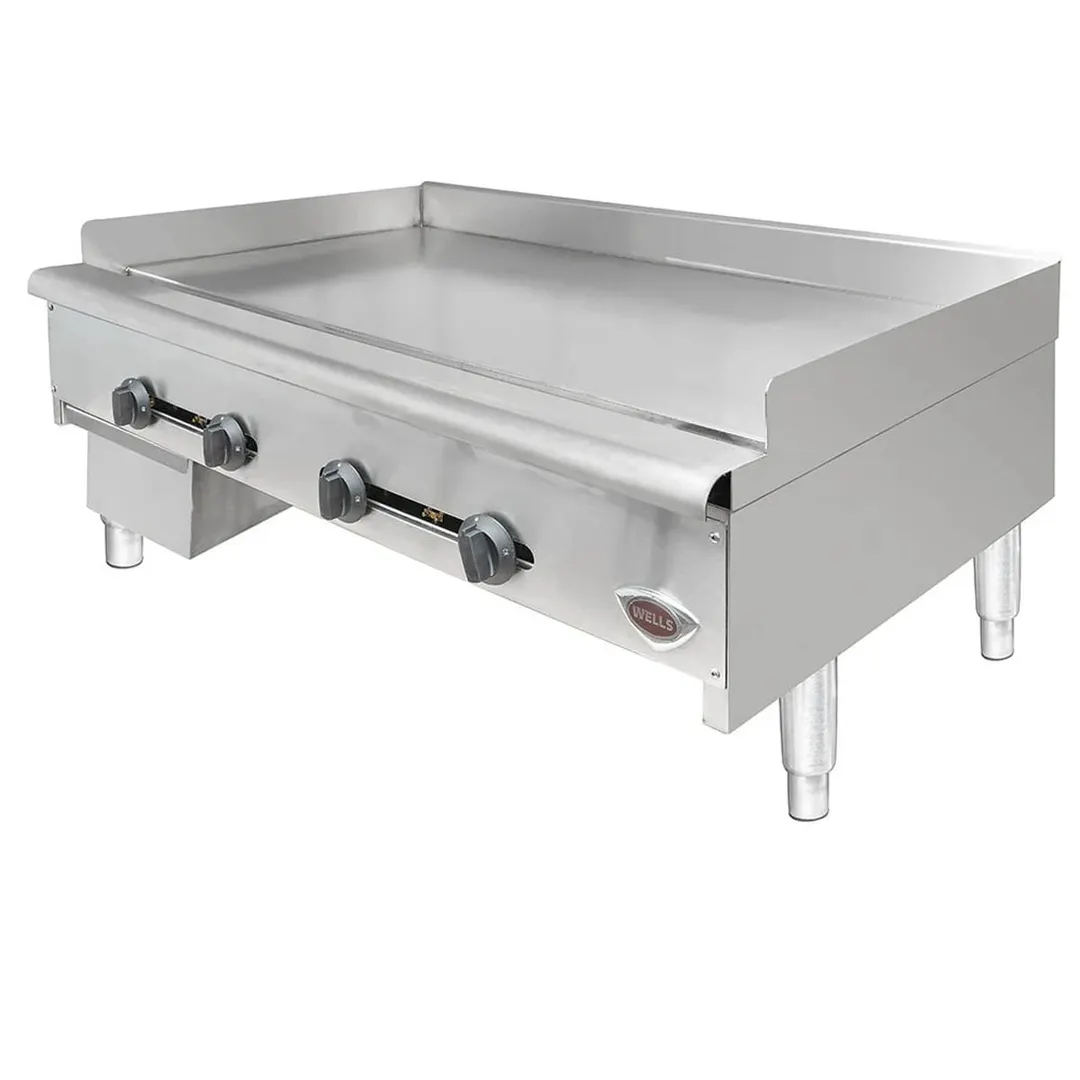 Wells HDG-4830G 48" Countertop Manual Gas Griddle, 3/4" Steel Plate, 120.000 BTU