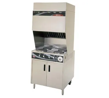 Wells WV-4HF 42" Electric Ventless Range w/ Cabinet Base, (4) French Plates, Thermostatic Controls