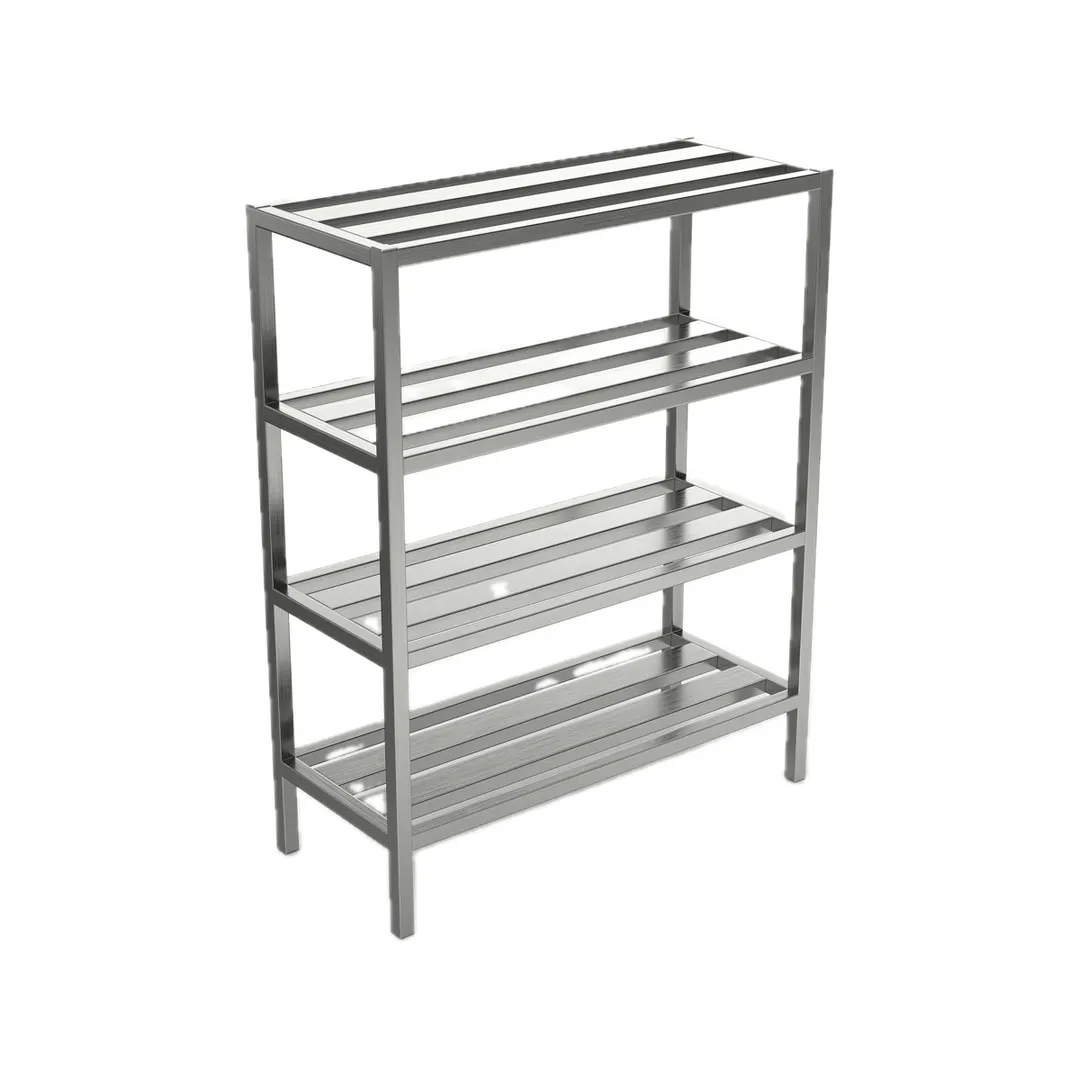 Winholt ALMCH-48-320 E-Channel Aluminum 3 Shelf Mobile Cooler Shelving w/ (4) 6" Casters 