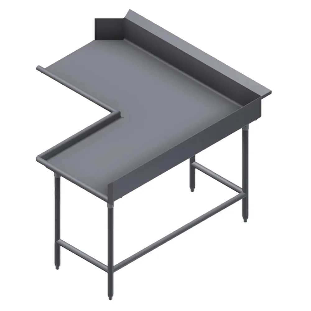 Winholt CDT-14-C-72L 72"x30" Corner Clean Dish Table, 14 Gauge Stainless Steel / Left‑to‑Right