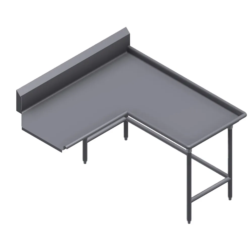 Winholt CDT-14-I-60L 60"x 30" Island Clean Dish Table, 9" Backsplash - 14 Gauge / Left‑to‑Right