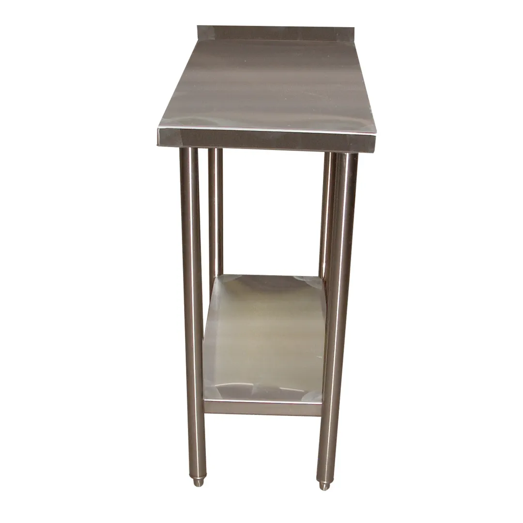 Winholt DTSB-15-3018 18" Open Base Work Table with Undershelf / Upturn - 16 Gauge Top