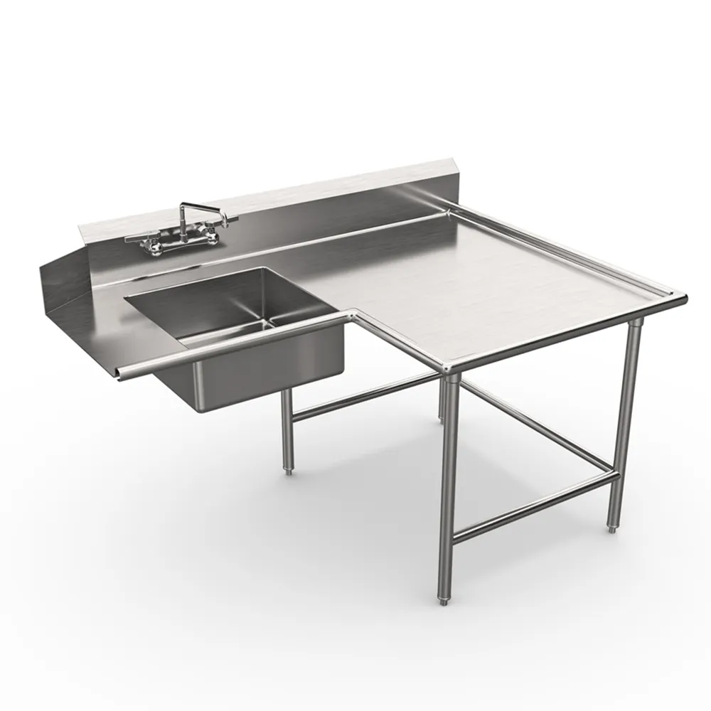 Winholt SDT-14-I-72L Island Soiled Dish Table with Bowl, 72"L x 30"W - 14 Gauge / Left to Right