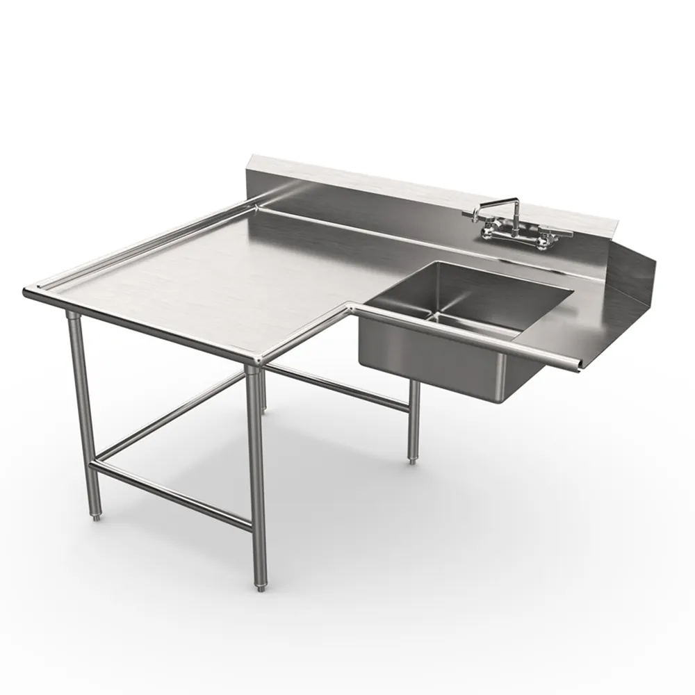Winholt SDT-14-I-84R Island Soiled Dish Table with Bowl, 84"L x 30"W - 14 Gauge / Right to Left