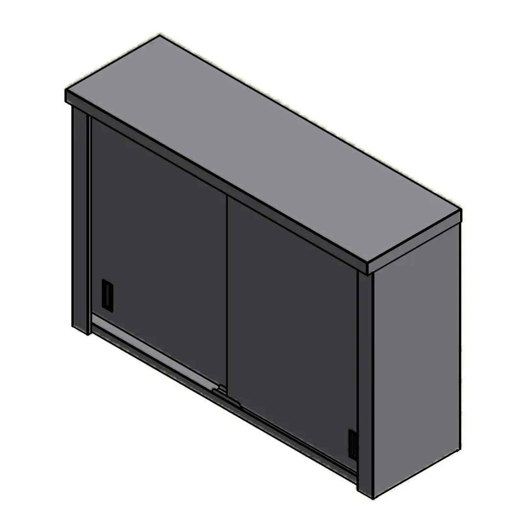 Winholt STCT-D6015-WMS 60" Wall Mount Stainless Steel Cabinet, 60"W x 15"D x 33"H, Sliding Doors, NSF