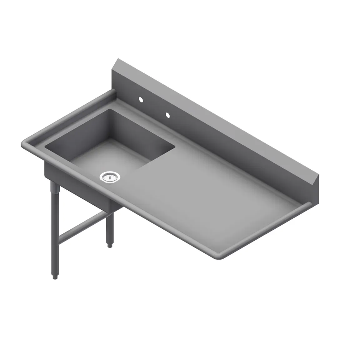Winholt UDT-16-L-60R 60" Soiled Dish Table w/20"x20" Bowl, 16 Gauge S.Steel Top / Right-to-Left
