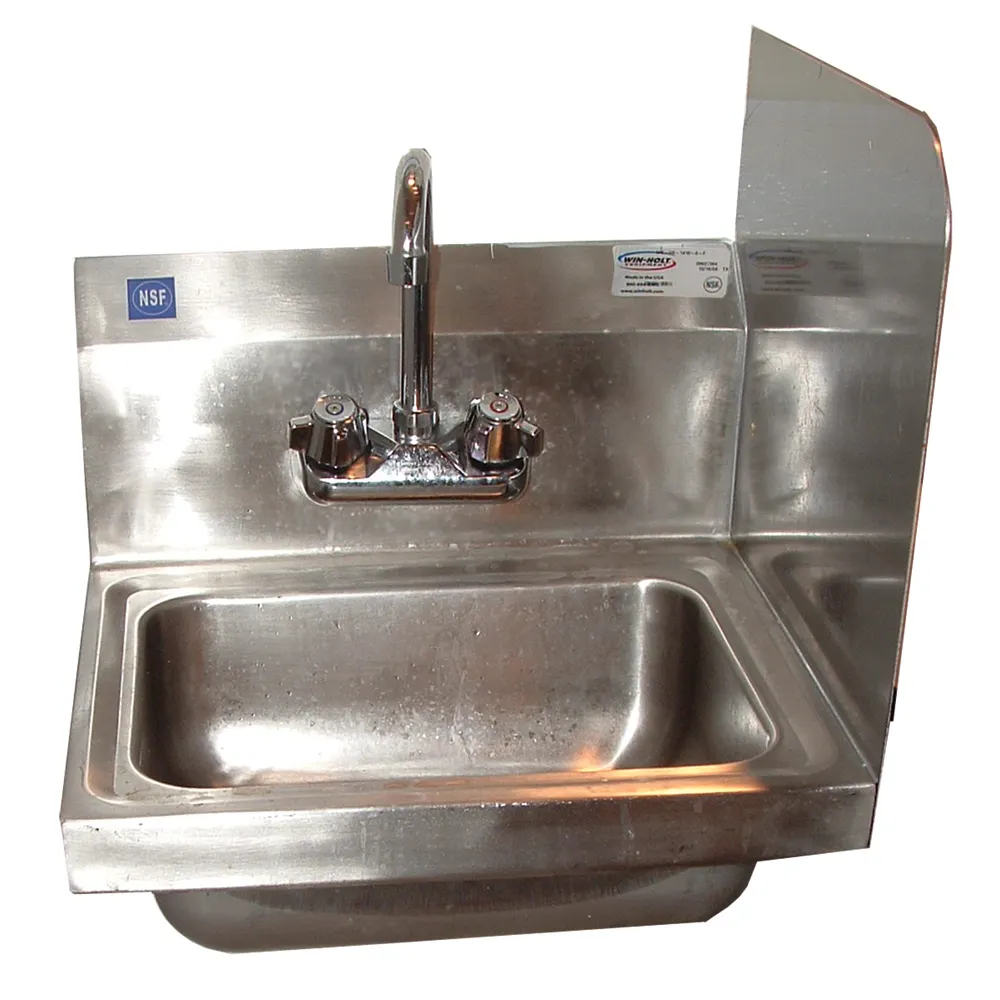 Winholt WS-HS-1410-5-F-RSS Hand Sink, Wall Mount, Right Welded Sidesplash