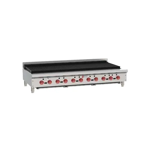 Wolf ACB60-QS-COMMANDER 62" Countertop Gas Charbroiler, (11) Cast Iron 17,000 Btu Burners