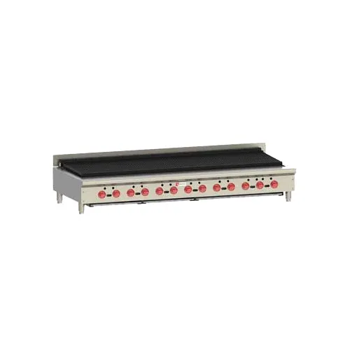 Wolf ACB72-QS-COMMANDER 72" Countertop Gas Charbroiler, (13) Cast Iron 17,000 Btu Burners