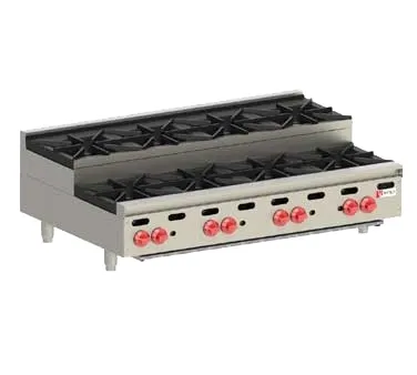 Wolf AHP848U 48" Countertop Step-Up Gas Hotplate with (8) Burners, Manual Controls, 240.000 BTU