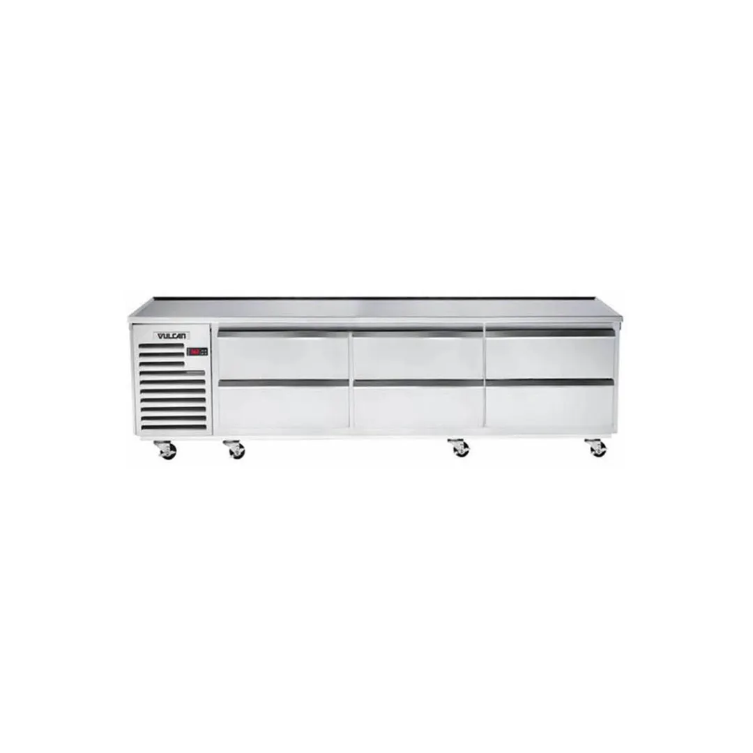 Wolf ARS96 96" 6 Drawers Refrigerated Chef Base w/ Marine Edge Top, Self-Contained