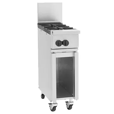 Wolf C12-2B 12" Gas Restaurant Range w/ (2) Open Burners, (1) Cabinet Base, 60.000 BTU