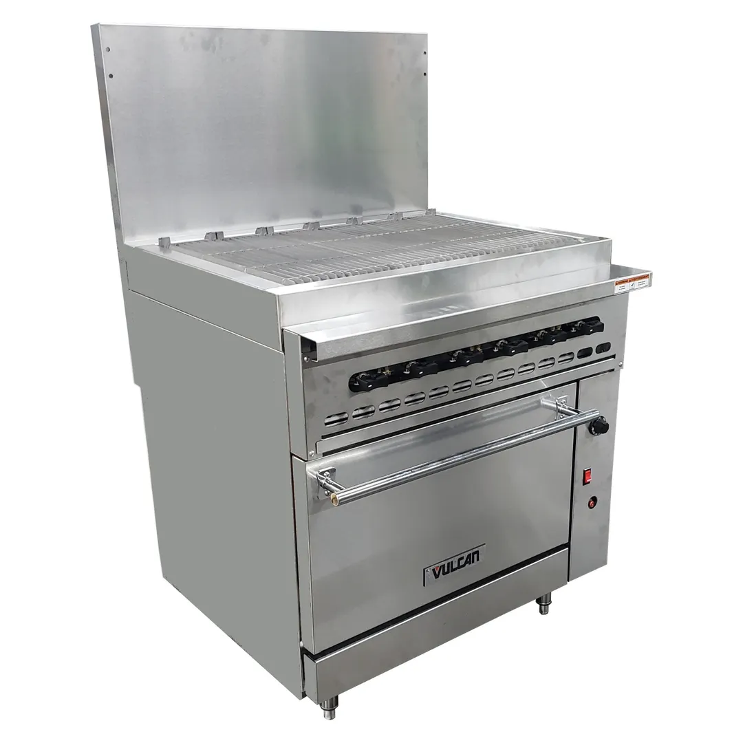 Wolf C36C-36CBN 36" Natural Gas Restaurant Range w/ 36" Full Charbroiler, (1) Convection Oven, 131.000 BTU