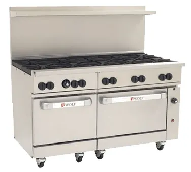 Vulcan C60SC-10B 60" Gas Restaurant Range w/ (10) Open Burners, (1) Standard Oven, (1) Convection Oven, 358.000 BTU