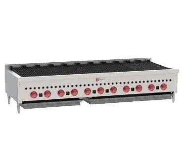 Wolf SCB60 60" Countertop Gas Radiant Charbroiler w/ (11) Burners, 159.500 BTU