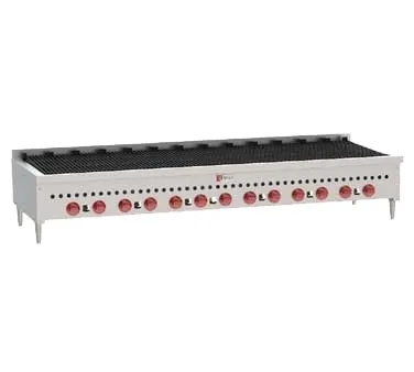 Wolf SCB72 72" Countertop Gas Radiant Charbroiler w/ (13) Burners, 188.500 BTU