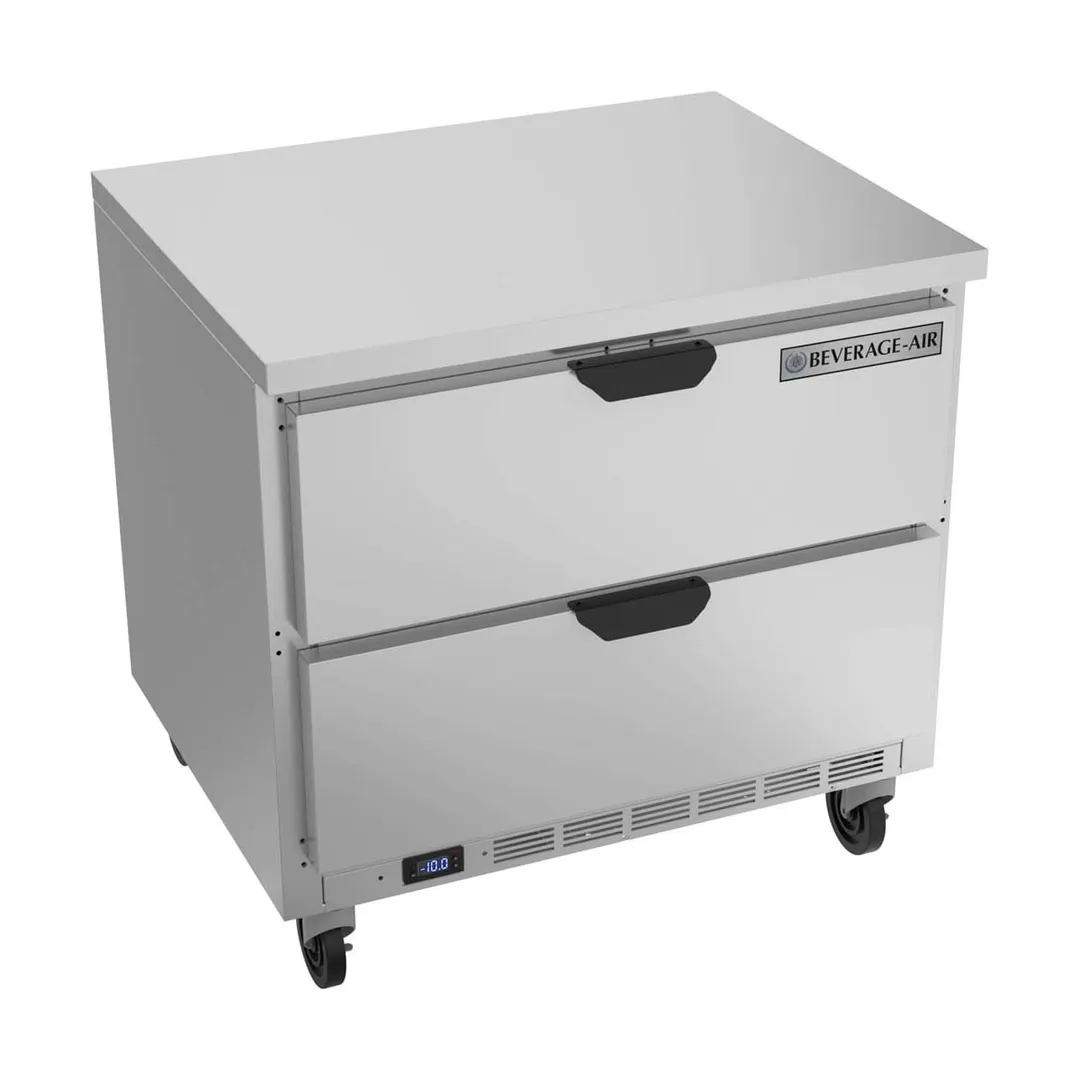 Beverage Air WTFD36AHC-2-FLT 36" 1-Section Worktop Freezer w/ 2 Drawers, 8.7 cu. ft.