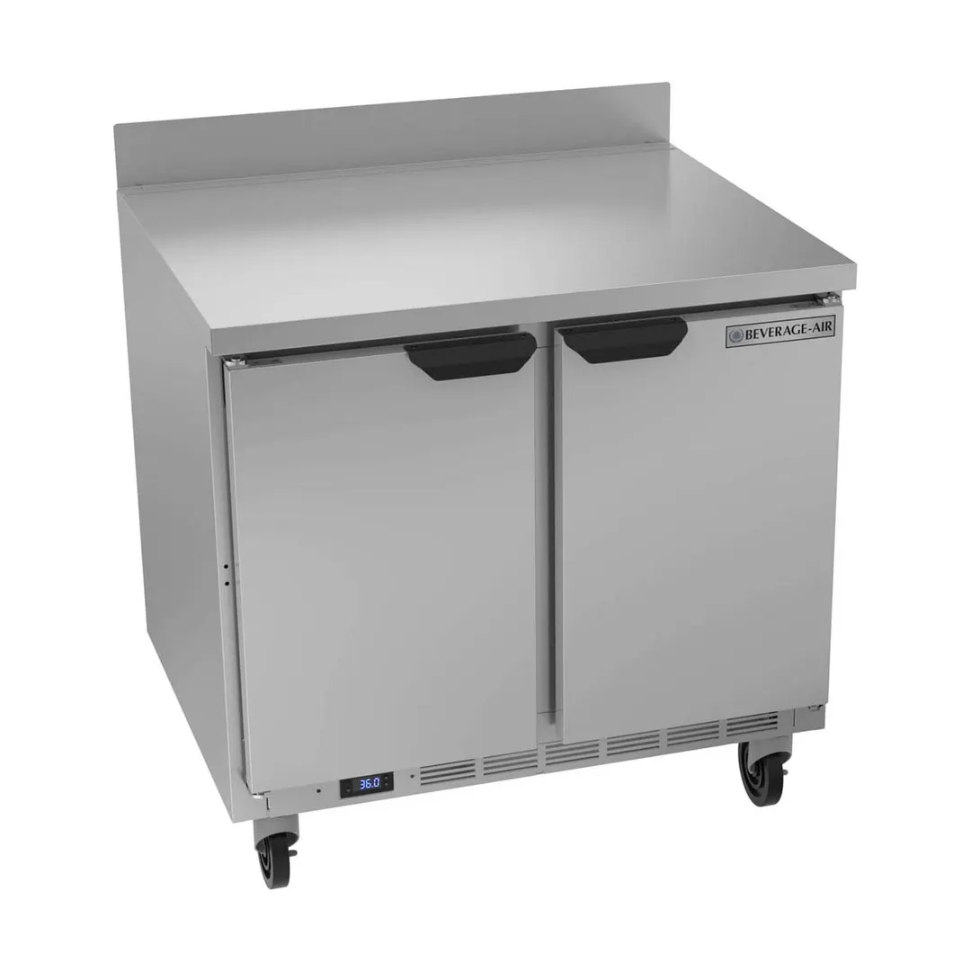 Beverage Air WTR36AHC 36" 2-Section Worktop Refrigerator w/ 2 Doors, 8.5 cu. ft.