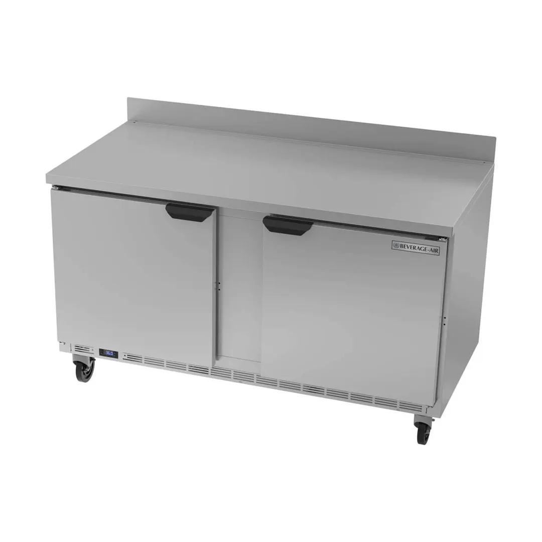 Beverage Air WTR60AHC-FIP 60" 2-Section WorkTop Refrigerator w/ 2 Doors, 14.75 cu. ft.
