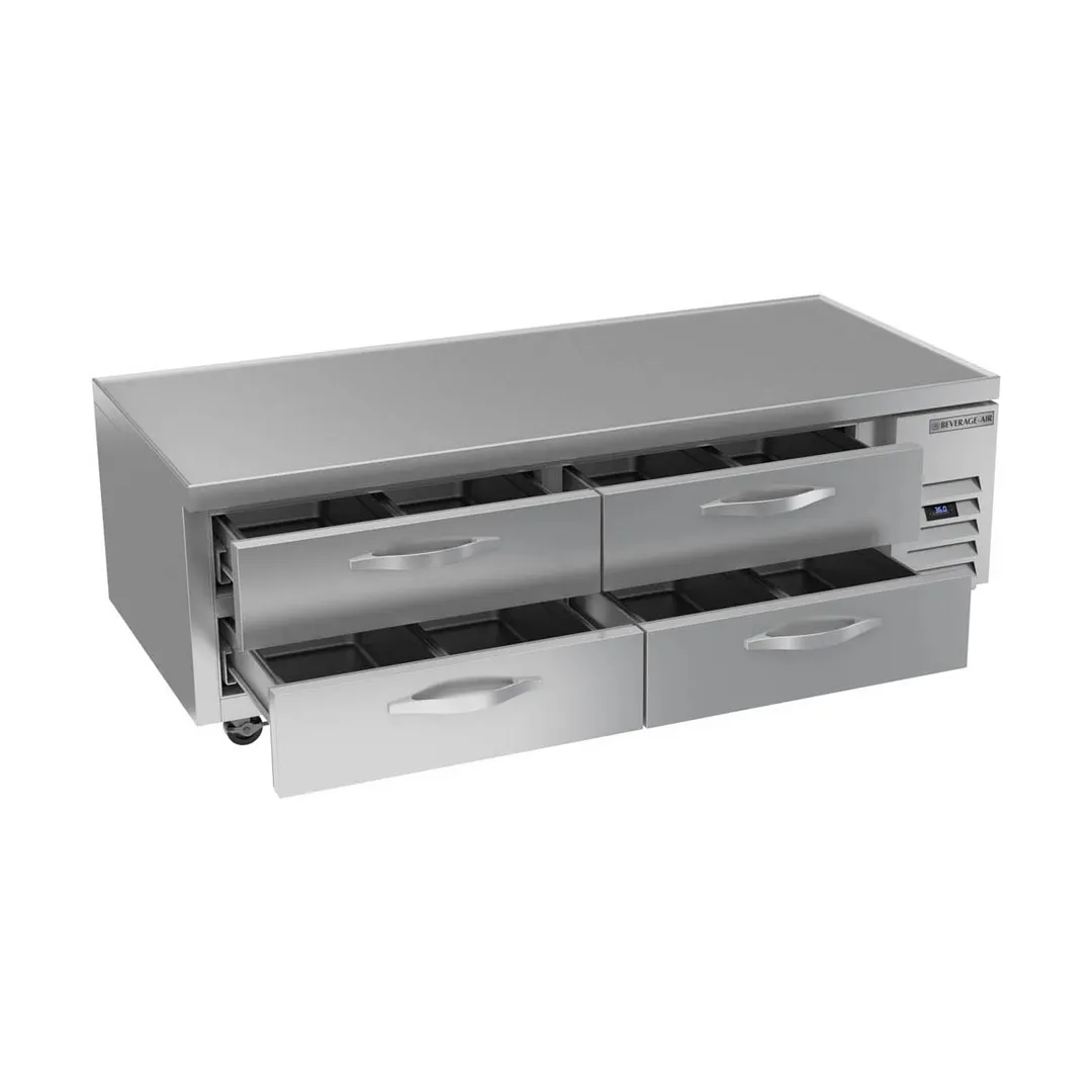 Beverage-Air WTRCS72HC 72" 4 Drawers Refrigerated Chef Base w/ Marine Edge, 14.5 cu. ft.