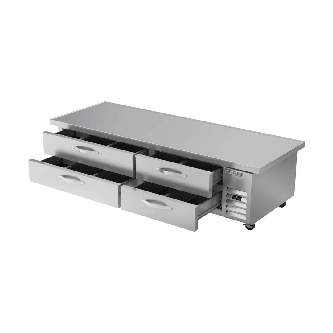 Beverage-Air WTRCS84HC-89 89" 4 Drawers Refrigerated Chef Base w/ Marine Edge, 17.5 cu. ft.