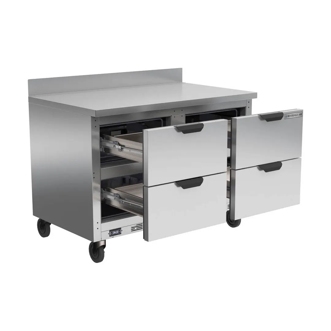 Beverage Air WTRD48AHC-4 48" 2-Section Worktop Refrigerator w/ 4 Drawers, 11.82 cu. ft.