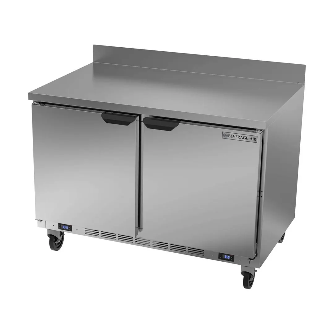 Beverage Air WTRF48AHC-1-SA-A 48" Dual Temp Worktop Freezer/Refrigerator, 2 Doors, 10.6 cu. ft.