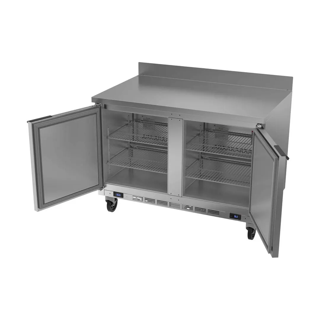 Beverage Air WTRF48AHC-1-SA-A 48" Dual Temp Worktop Freezer/Refrigerator, 2 Doors, 10.6 cu. ft.
