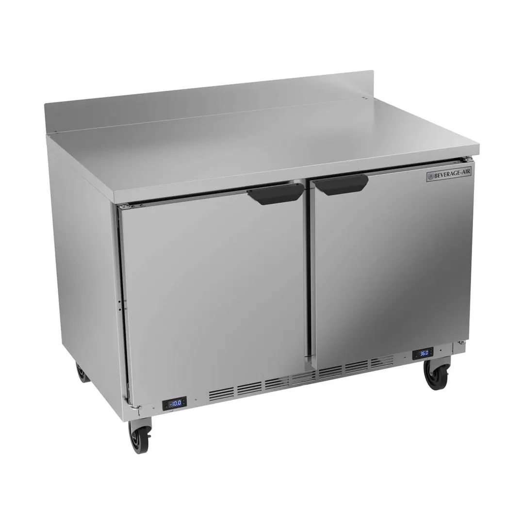 Beverage-Air WTRF48AHC-1-SA-B 48" Dual Temp Worktop Refrigerator / Freezer, 2 Doors, 10.6 cu. ft.