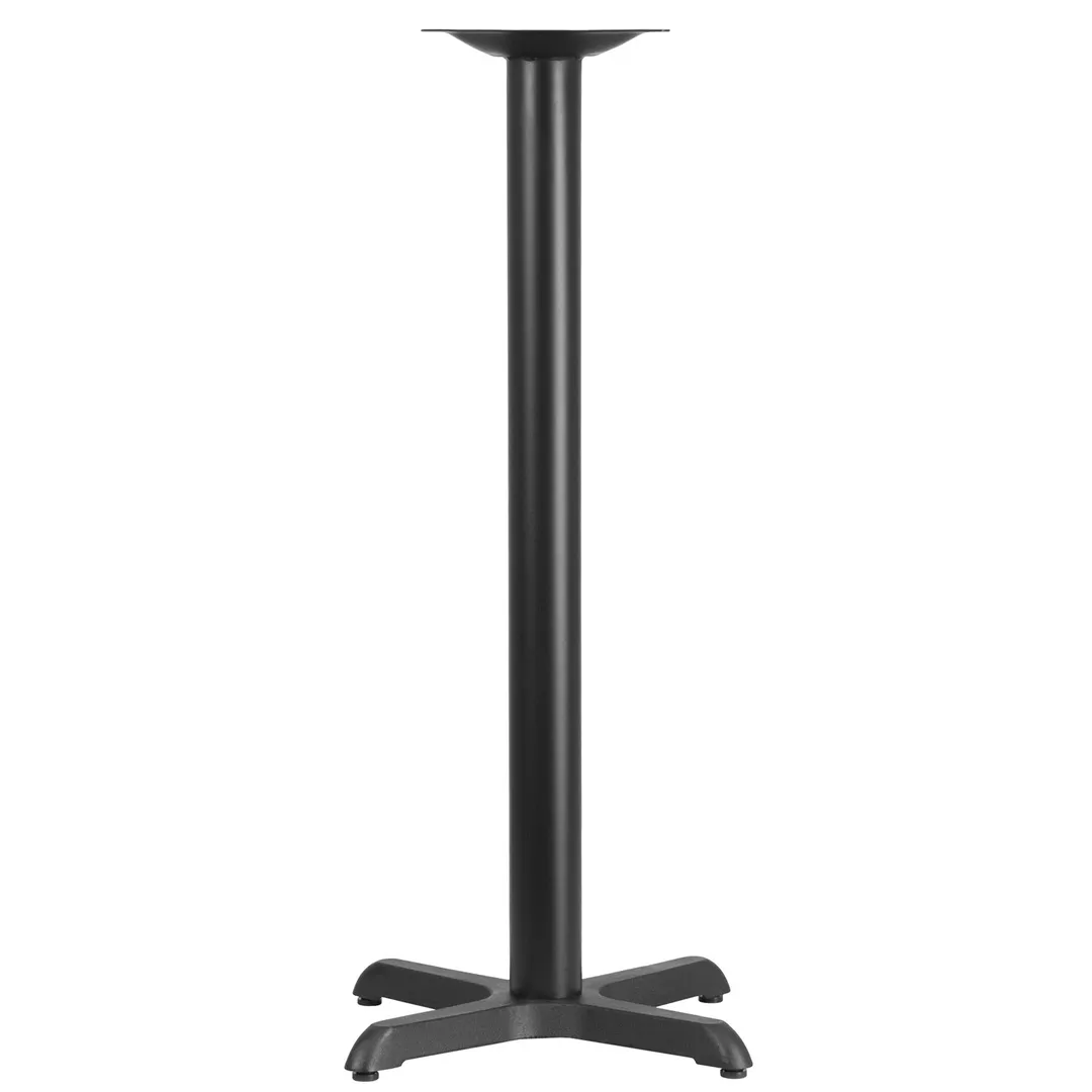 Flash Furniture XU-T2222-BAR-GG 22x22 Bar Height Cast Iron Table Base, Powder Coated Black Finish, 3 Dia. Column, Commercial Grade