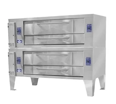 Bakers Pride Y-802 84" Gas Double Deck Pizza Oven