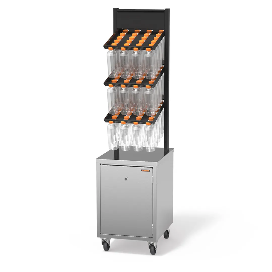 Zummo MB-N50 Bottle Rack Service Cabinet, 3‑Shelf Self‑Service Design