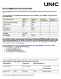 resources of Water Specification Guidelines