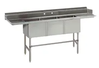 product of Advance Tabco DTC-3-83L-X 83" Dishtable with 3-Compartment Sink & 3 Bowls / Left Drainboard - Flyer