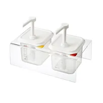 product of Carlisle 01361 Dispenser Set, 2-Piece 1/6 GN 2.1 qt, 15" x 8-7/8" x 7-5/8" Pump with Shutoff - 2/Set