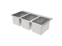 product of GSW USA SH10143DDI Drop-In Sink with No Deck, Three Compartment