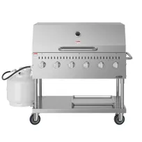 product of Koolmore CGKIT4-48D Commercial LP Gas Outdoor Grill w/ 6 Burners, Roll Dome, 96.000 BTU