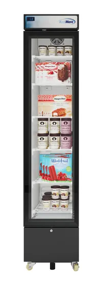 product of Koolmore KM-MDR-17S 17"W x 19.25"D x 78.20"H 7 cu. ft. Black Glass Door Merchandiser Refrigerator
