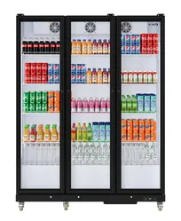 product of Koolmore KM-MDR-3FGD 71" Merchandiser Refrigerator, 46.1 cu ft, 3‑Section, Black Finish, 12 PVC Shelves