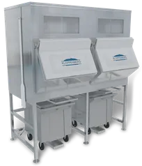 product of Kloppenberg IFS2700-250 Ice Fill Station, 3739 Lb Capacity, 70"-79" Wide Poly Door, Stainless