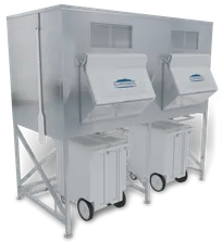 product of Kloppenberg IFS3500-250 Ice Fill Station, 3557 lb, 48" Door Clearance, 90"-99" Two 250 lb Carts