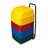 product of Koala KB424-19 System 36 Cinema Seat, 16.5"W x 16"D x 5"H, Seamless Plastic, Assorted Colors, 36 Nesting Seats with Rolling Cart