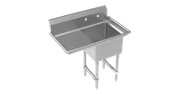 product of Krowne CS-1818-L-LF One Compartment Sink, 39"W X 24"D X 43"H