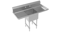 product of Krowne CS-1818-LR-LF One Compartment Sink, 54"W X 24"D X 43"H