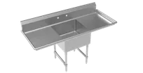 product of Krowne CS-2424-LR-LF One Compartment Sink, 72"W X 24"D X 43"H