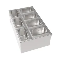 product of Krowne MW-CT12 Condiment Insert, 12"W x 21"D x 6"H, Silver Stainless Base, 7 Compartments, Cups