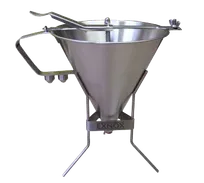 product of Louis Tellier EX180014 Sauce Funnel, Steel, 9-1/2" x 11", 1.9 L (2 Qt), 4/6/8 mm Nozzles & Stand