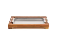 product of Mibrasa GLW293 Llauna, 11-1/2"W X 9-1/5"D, Stainless Steel with Wood Sup