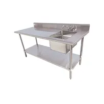 product of Serv-Ware TSF-3048-R 48" Work Table with Prep Sink(s) / Bowl on Right - 16 Gauge